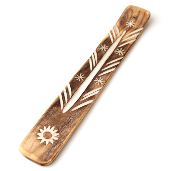 Decorative Sun Wooden Incense Burner Ash Catcher - Image 2