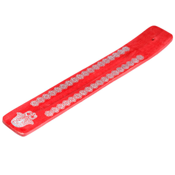 Mango Wood Hamsa Palm Inlay Ashcatcher Incense Sticks Burner - Image 9
