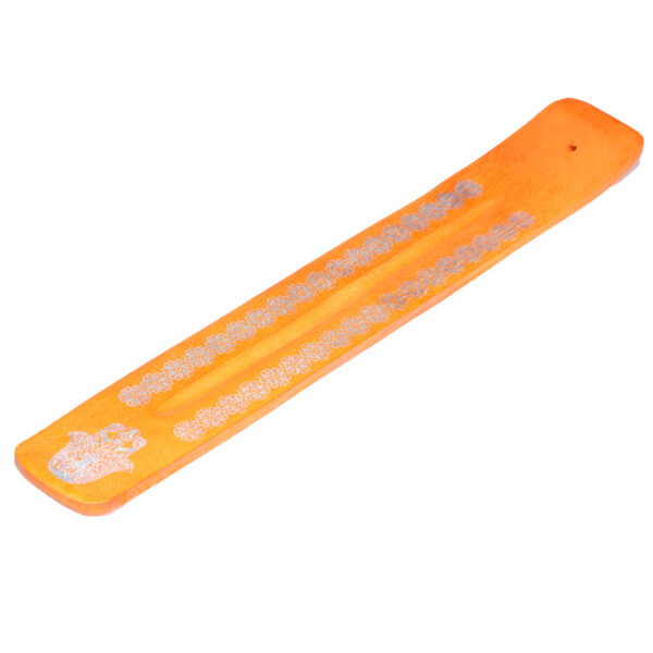 Mango Wood Hamsa Palm Inlay Ashcatcher Incense Sticks Burner - Image 10