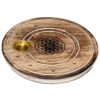 Mango Wood Round Flower of Life Ashcatcher Incense Sticks & Cones Burner - Image 5
