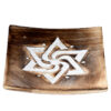 Mango Wood Square Carved Geometric Ashcatcher Incense Sticks Burner - Image 3