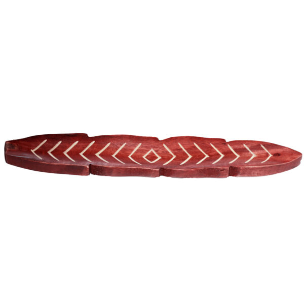 Mango Wood Feather Shaped Ashcatcher Incense Sticks Burner - Image 3