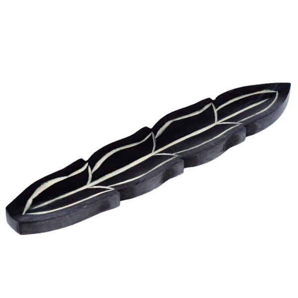 Mango Wood Feather Shaped Ashcatcher Incense Sticks Burner - Image 6