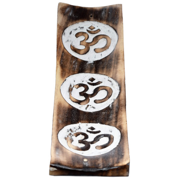 Mango Wood Ash Catcher Om Design Inlay - Image 3