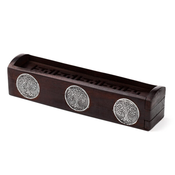 Mango Wood Incense Burner Box - Tree of Life - Image 6