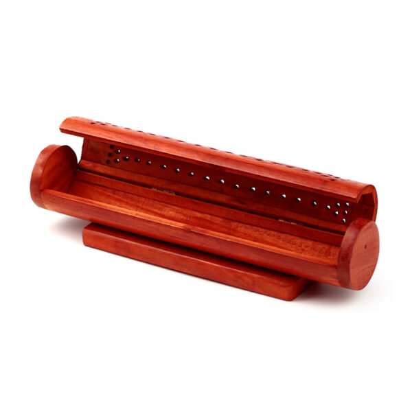Mango Wood Incense Burner Box - Round Fretwork - Image 8