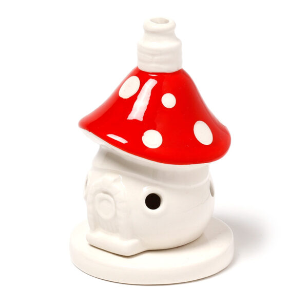 Ceramic Incense Cone Burner - Fairy Toadstool House - Image 4