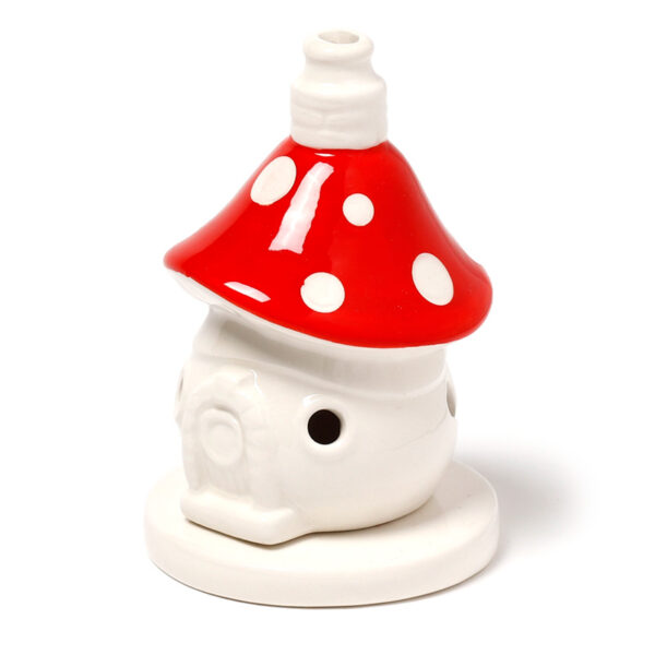 Ceramic Incense Cone Burner - Fairy Toadstool House - Image 5