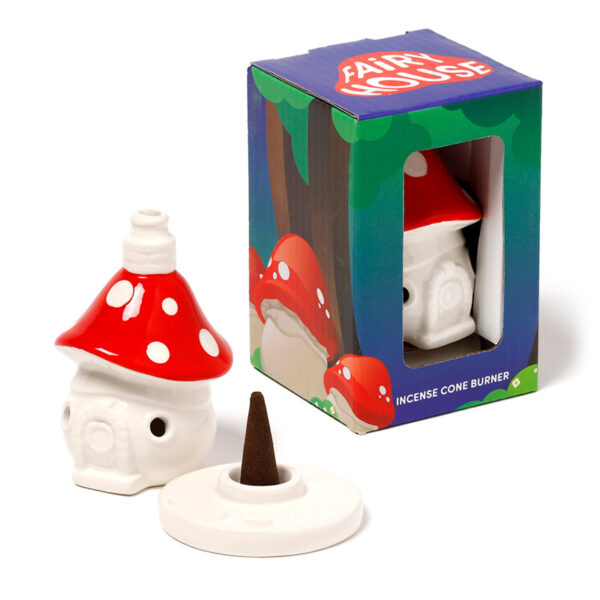 Ceramic Incense Cone Burner - Fairy Toadstool House - Image 8