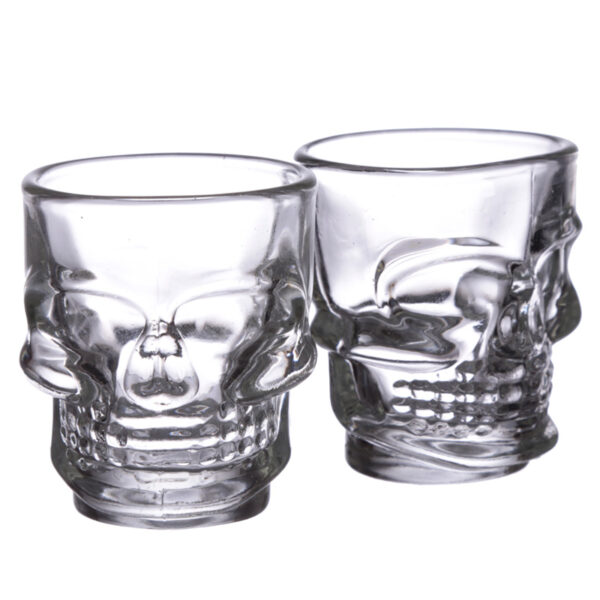 Fun Collectable Glass Shot Glass Set of 2 - Skulls (60ml) - Image 6