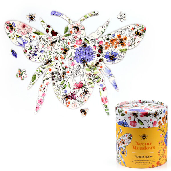 130pc Wooden Jigsaw Puzzle - Nectar Meadows Bee - Image 10