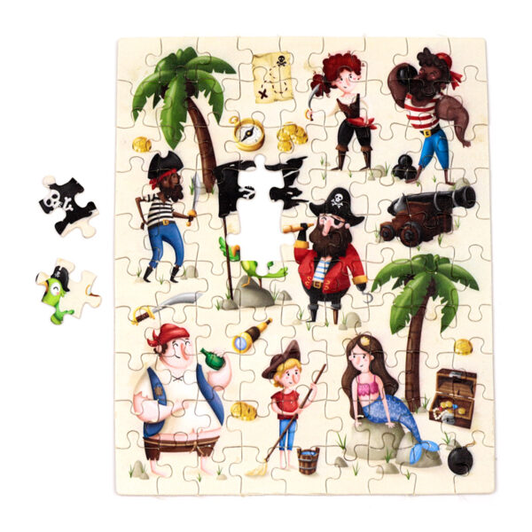 90pc Wooden Jigsaw Puzzle - Jolly Roger Pirates - Image 2
