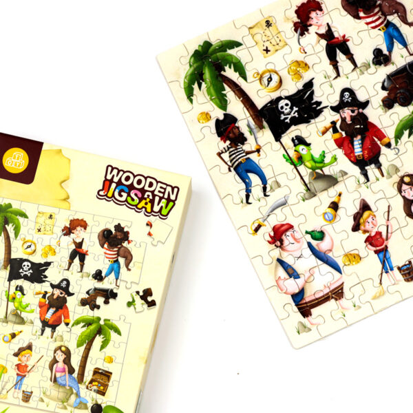 90pc Wooden Jigsaw Puzzle - Jolly Roger Pirates - Image 4