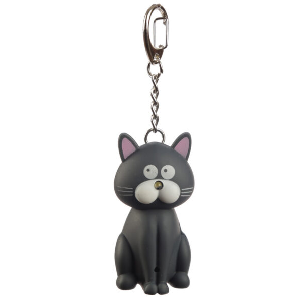 LED Light & Sound Keyring - Meowing Cat - Image 4