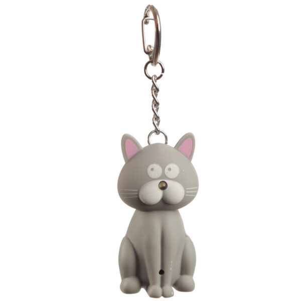 LED Light & Sound Keyring - Meowing Cat - Image 8