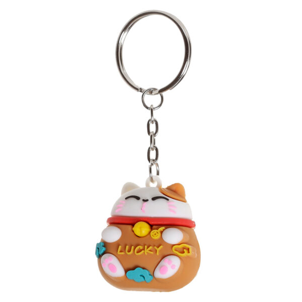 3D PVC Keyring - Maneki Neko Lucky Cat - Image 3