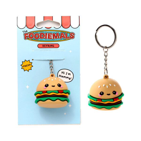 3D PVC Keyring - Foodiemals Hammy the Burger - Image 7