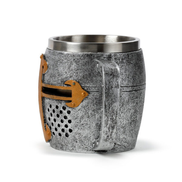 Decorative Tankard - Medieval Knight Silver & Gold Helmet - Image 4