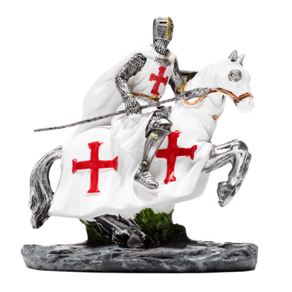 Fantasy Knight Ornament - Crusader Knight on Horseback Defender - Image 2