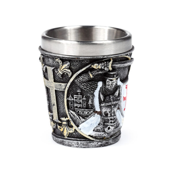 Decorative Shot Glass - Medieval Knight with White & Red Shield - Image 6