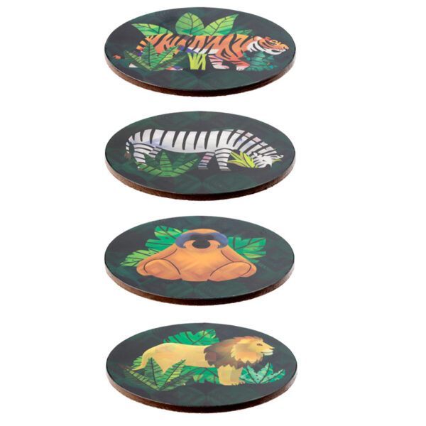 Set of 4 Cork Novelty Coasters - Animal Kingdom - Image 2