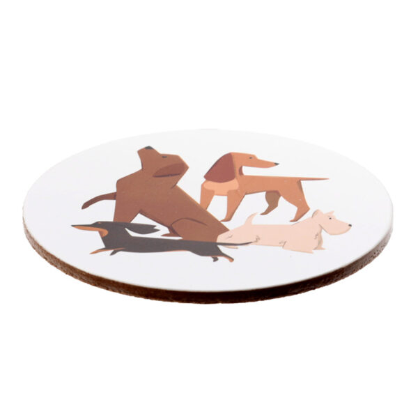 Set of 4 Cork Novelty Coasters - Barks Dog - Image 3