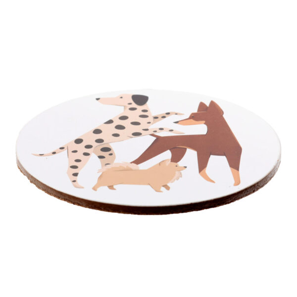 Set of 4 Cork Novelty Coasters - Barks Dog - Image 4