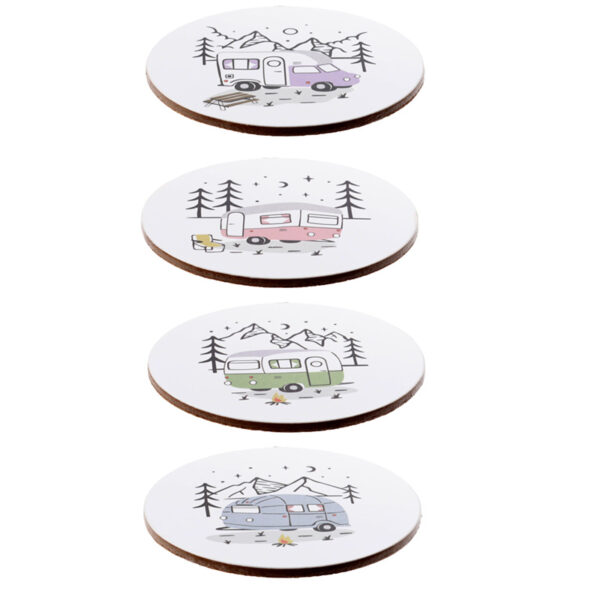Set of 4 Cork Novelty Coasters - Wildwood Caravan - Image 2