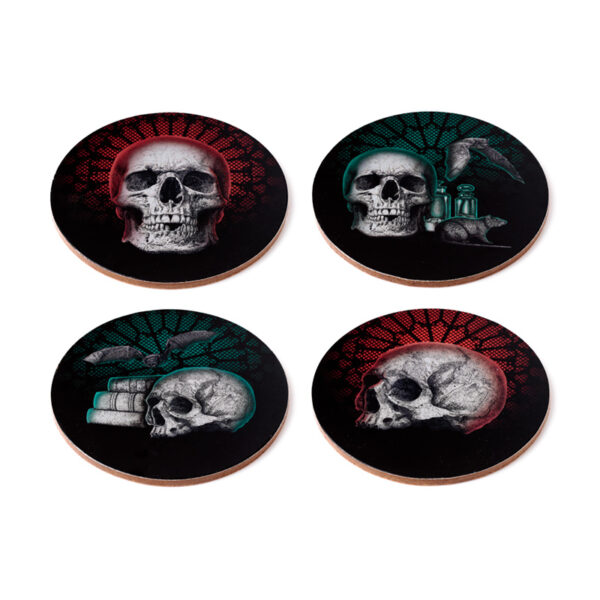 Set of 4 Cork Novelty Coasters - Gothica - Image 2