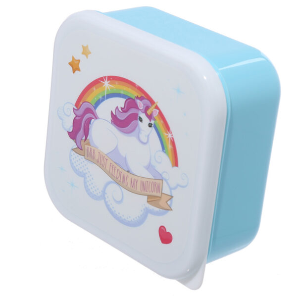 Lunch Boxes Set of 3 (S/M/L) - Enchanted Rainbow Unicorn - Image 2