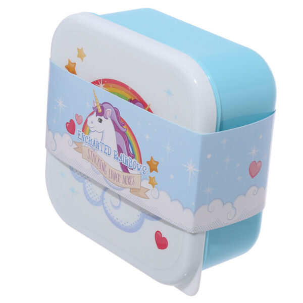 Lunch Boxes Set of 3 (S/M/L) - Enchanted Rainbow Unicorn - Image 6