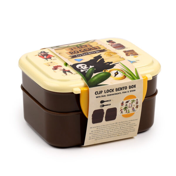 Bento Clip Lock Lunch Box with Cutlery - Jolly Rogers Pirates - Image 3