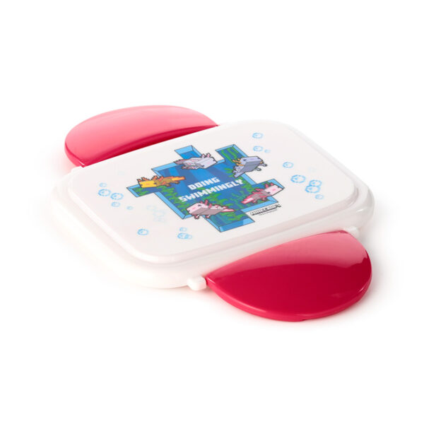 Bento Clip Lock Lunch Box with Cutlery - Minecraft Axolotl - Image 5