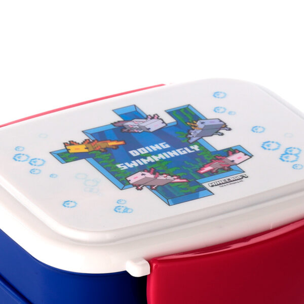 Bento Clip Lock Lunch Box with Cutlery - Minecraft Axolotl - Image 9