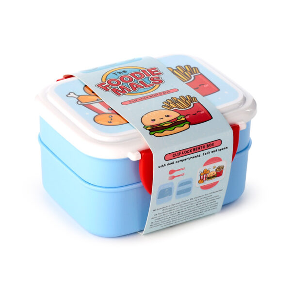 Bento Clip Lock Lunch Box with Cutlery - Foodiemals - Image 3