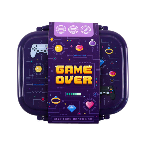 Bento Clip Lock Lunch Box with Cutlery - Game Over - Image 3