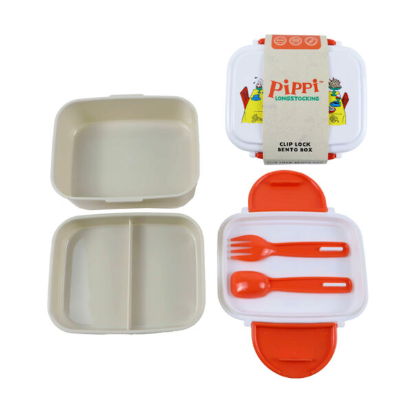 Bento Clip Lock Lunch Box with Cutlery - Pippi Longstocking - Image 3
