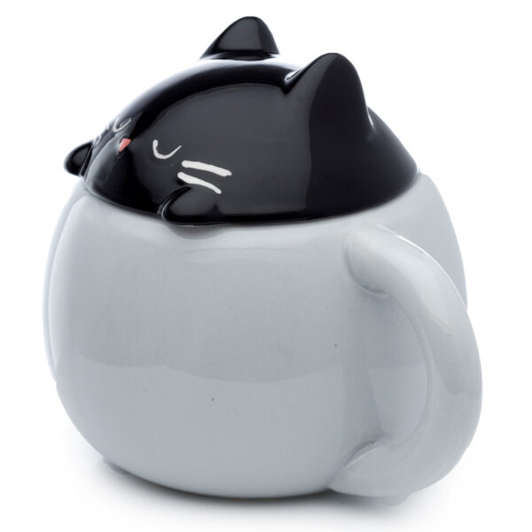Peeping Lid Ceramic Lidded Animal Mug - Feline Fine Cat - Image 3