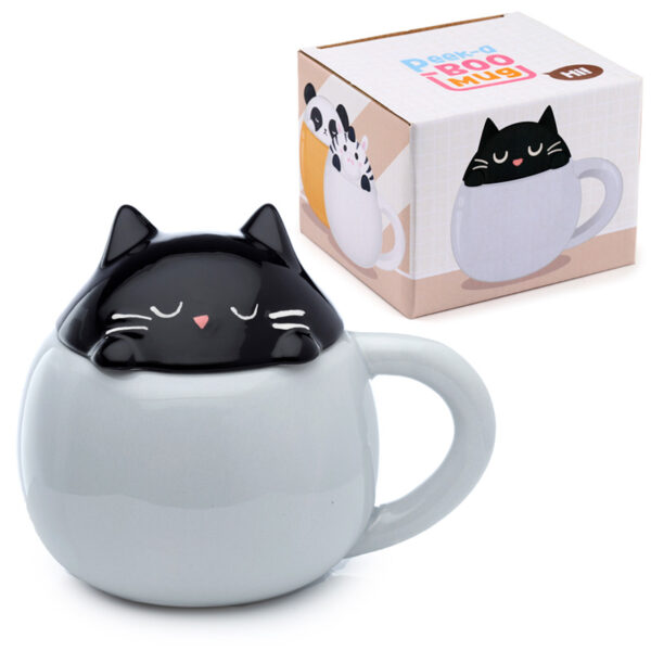 Peeping Lid Ceramic Lidded Animal Mug - Feline Fine Cat - Image 8