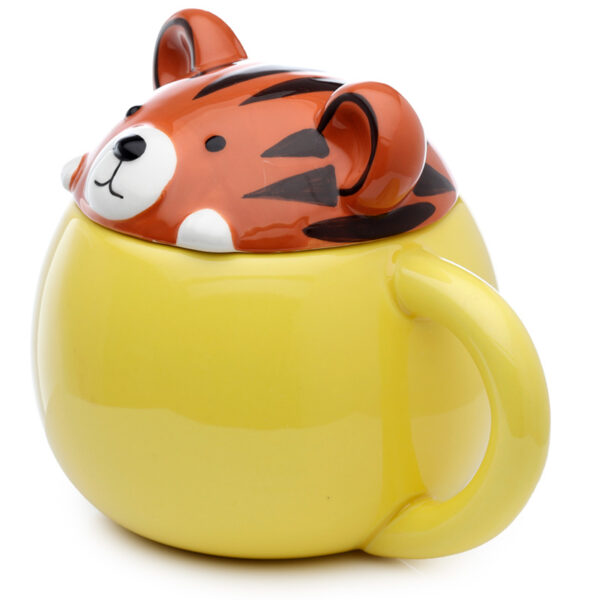 Peeping Lid Ceramic Lidded Animal Mug - Adoramals Tiger - Image 3