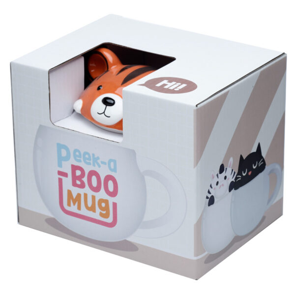Peeping Lid Ceramic Lidded Animal Mug - Adoramals Tiger - Image 6