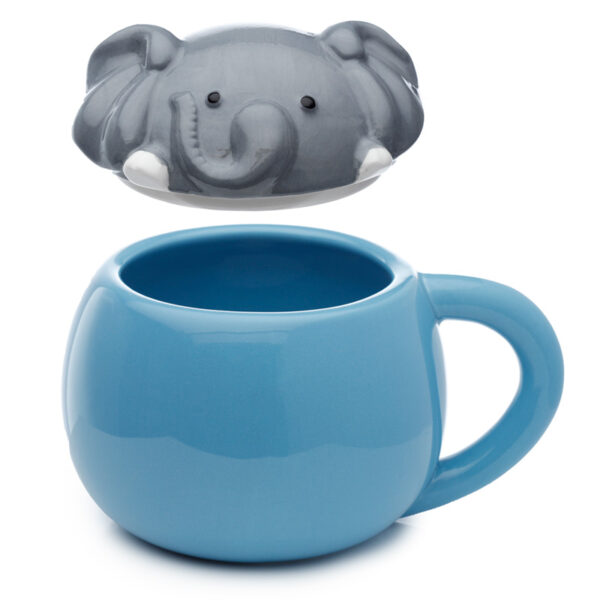 Peeping Lid Ceramic Lidded Animal Mug - Adoramals Elephant - Image 2
