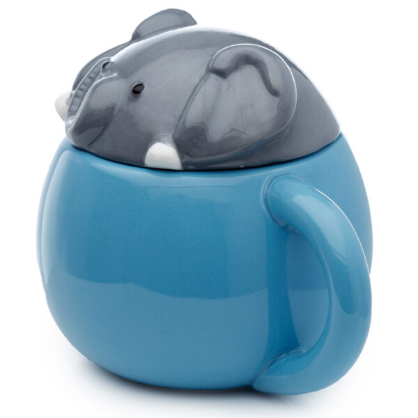 Peeping Lid Ceramic Lidded Animal Mug - Adoramals Elephant - Image 3