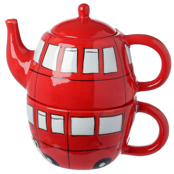 Fun Novelty Routemaster Red Bus Teapot and Cup Set for 1 - Image 2