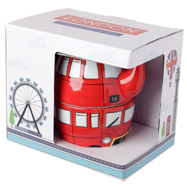 Fun Novelty Routemaster Red Bus Teapot and Cup Set for 1 - Image 5