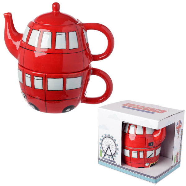 Fun Novelty Routemaster Red Bus Teapot and Cup Set for 1 - Image 6
