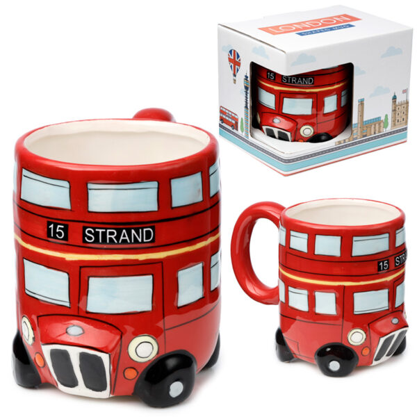 Novelty Shaped Ceramic Mug - London Icons Red Routemaster Bus - Image 9