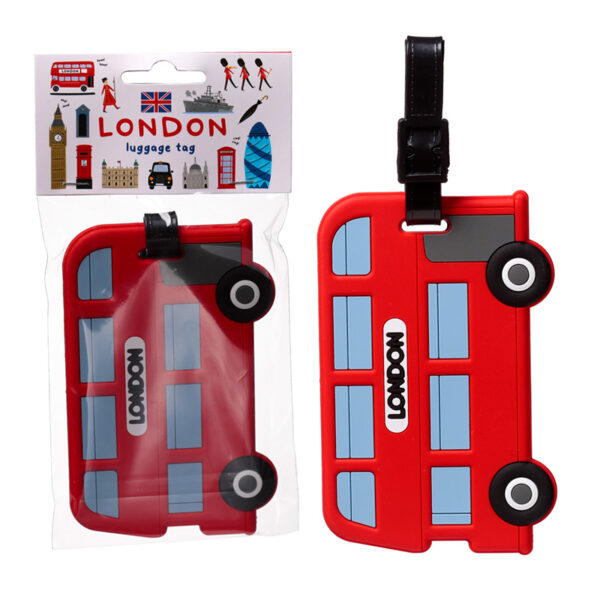 PVC Luggage Tag - London Souvenir London Bus - Image 4