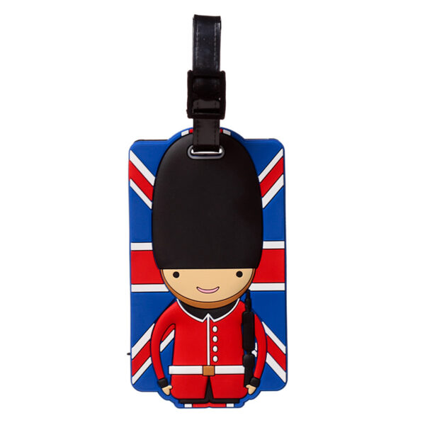PVC Luggage Tag - London Souvenir Union Jack London Guardsman - Image 2