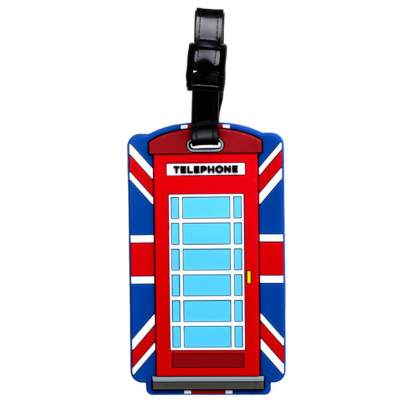 PVC Luggage Tag - London Souvenir Union Jack Telephone Box - Image 2